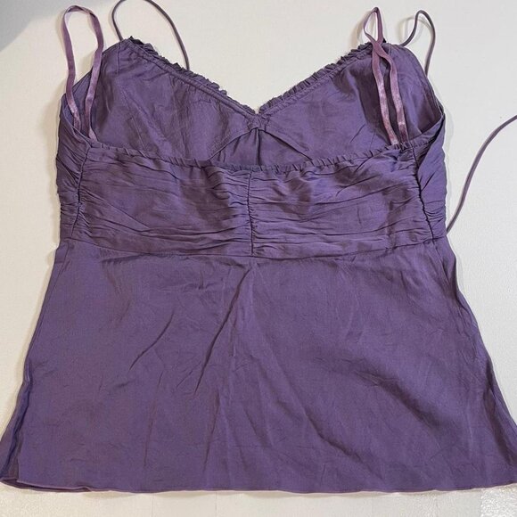 y2k vintage purple silk halter tie tank top size xs - Picture 3 of 9